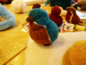 needle felted bluebird