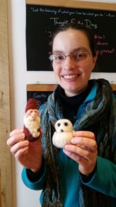 holding felted critters