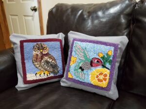 punch needle pillows